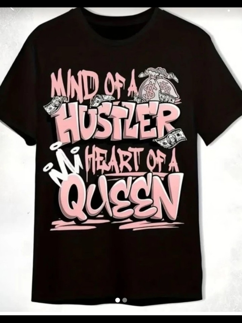 Mind of a Hustler Heart of a Queen Pink Graphic Tee
